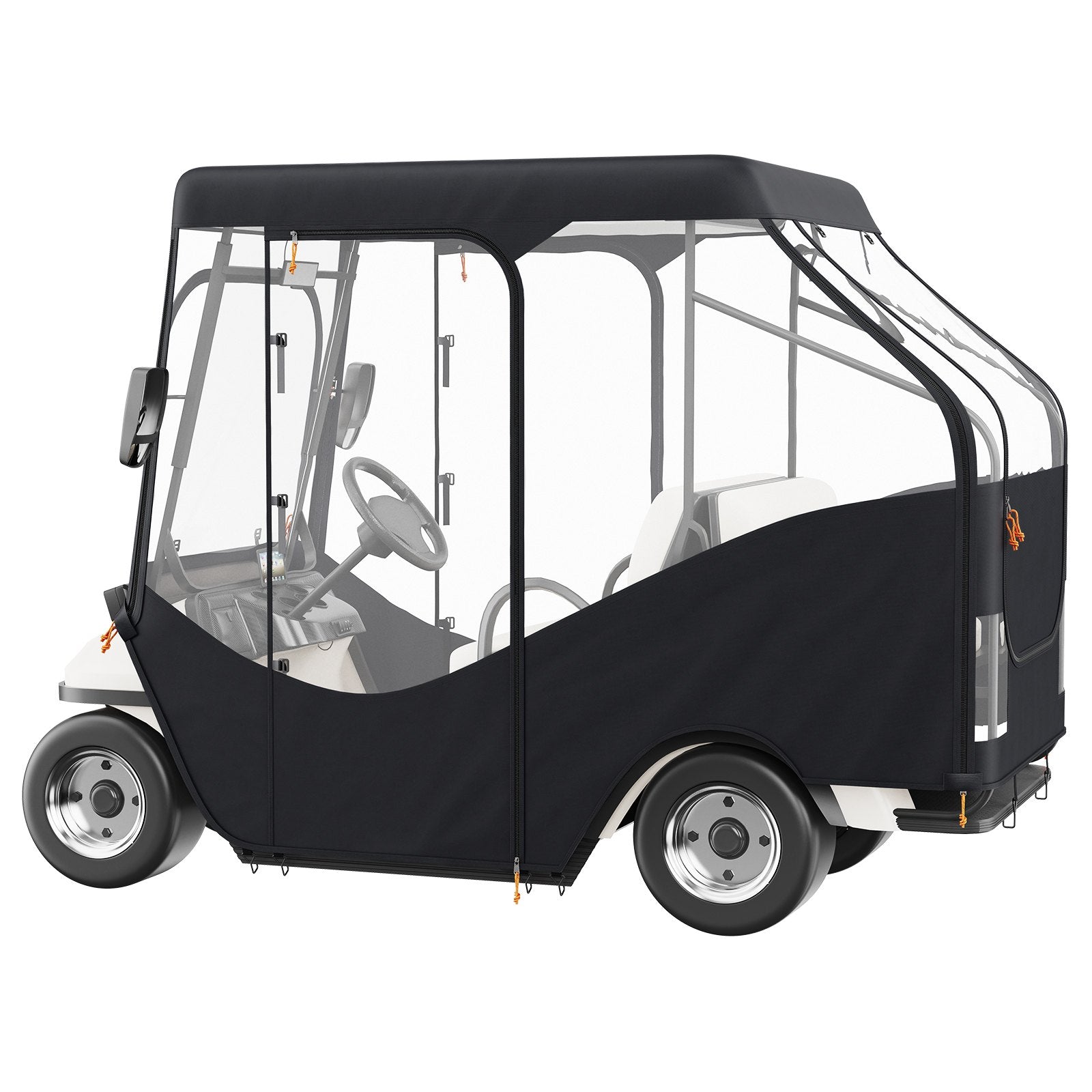 VEVOR Golf Cart Enclosure, 420D Polyester Driving Enclosure with 4-Sided Transparent Windows, 4 Passenger Club Car Covers Universal Fits for Most Brand Carts, Sunproof and Dustproof Outdoor Cart Cover 