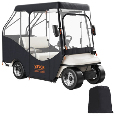 VEVOR Golf Cart Enclosure, 600D Polyester Driving Enclosure with 4-Sided Transparent Windows, 4 Passenger Club Car Covers Universal Fits for Most Brand Carts, Sunproof and Dustproof Outdoor Cart Cover 