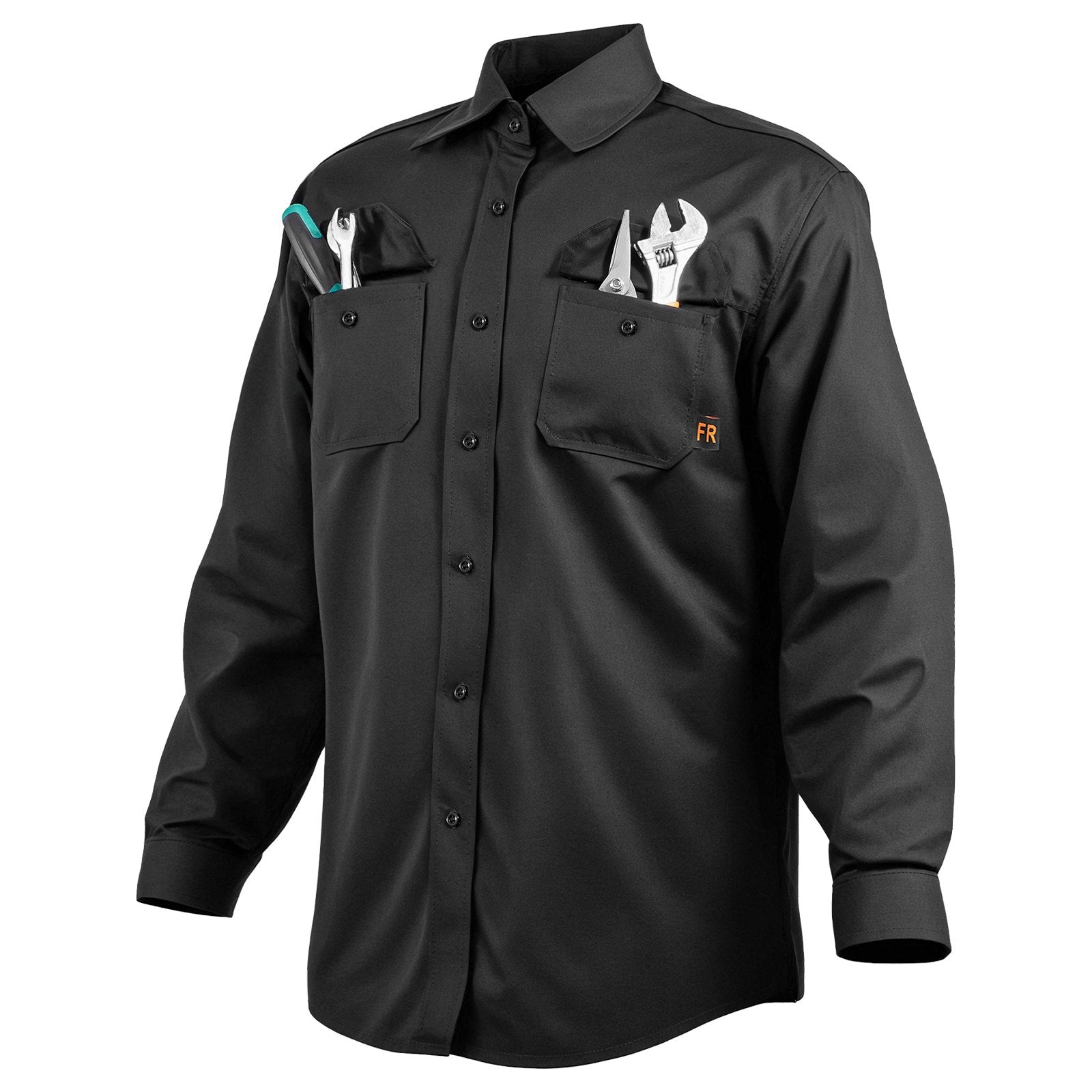 VEVOR Flame-Resistant Welding Jacket M Size 7oz FR Cotton Welding Safety Jacket 
