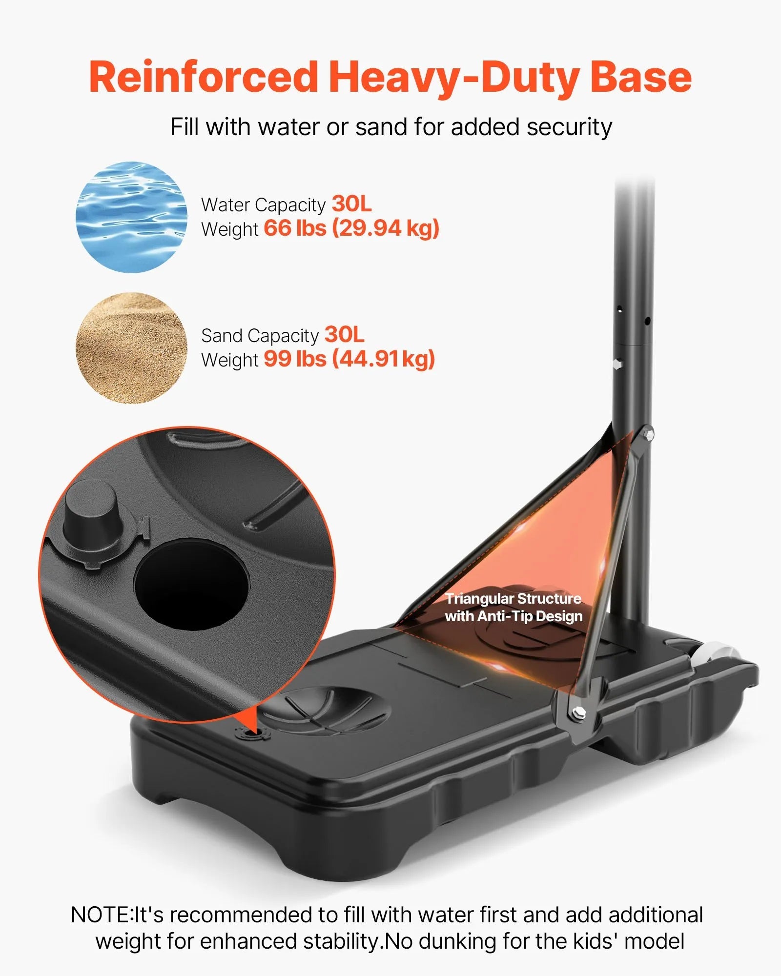 VEVOR Portable Basketball Stand, 5.2 to 6.9 ft Height Adjustment Basketball Hoop & Goal, Kids Adjustable Basketballs Hoop with Nylon Net & Rolling Wheels, Portable Backboard Set for Patios, Poolside 