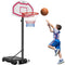 VEVOR Portable Basketball Stand, 5.2 to 6.9 ft Height Adjustment Basketball Hoop & Goal, Kids Adjustable Basketballs Hoop with Nylon Net & Rolling Wheels, Portable Backboard Set for Patios, Poolside