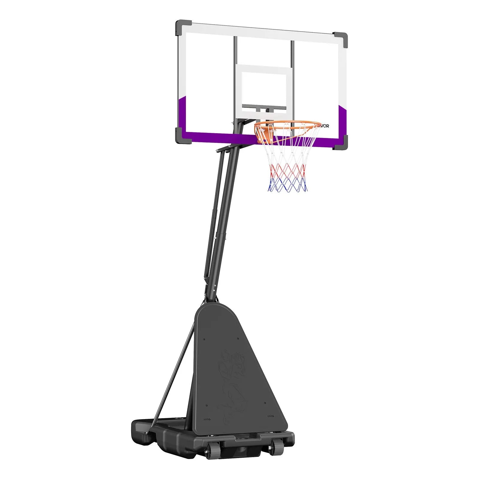VEVOR Portable Basketball Stand, 10 ft Height Adjustment Basketball Hoop & Goal, Basketballs Hoop Outdoor with 48 inch PC Backboard for Kids, Adults in Schools, Parks, Indoor & Outdoor Use 