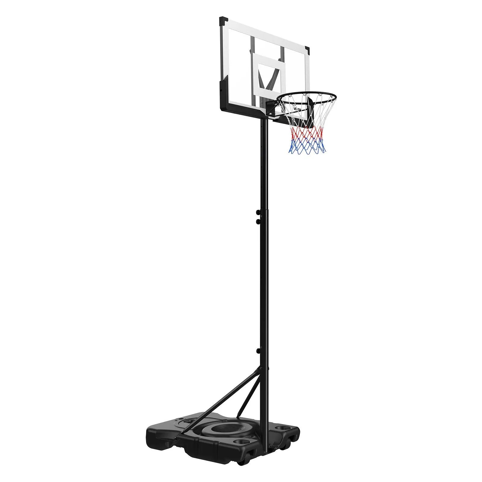 VEVOR Portable Basketball Stand, 10 ft Height Adjustment Basketball Hoop & Goal, Portable Basketballs Hoop with 48 inch PC Backboard & Wheels for Kids, Teens, Adults in Driveways, Pools, Schools 