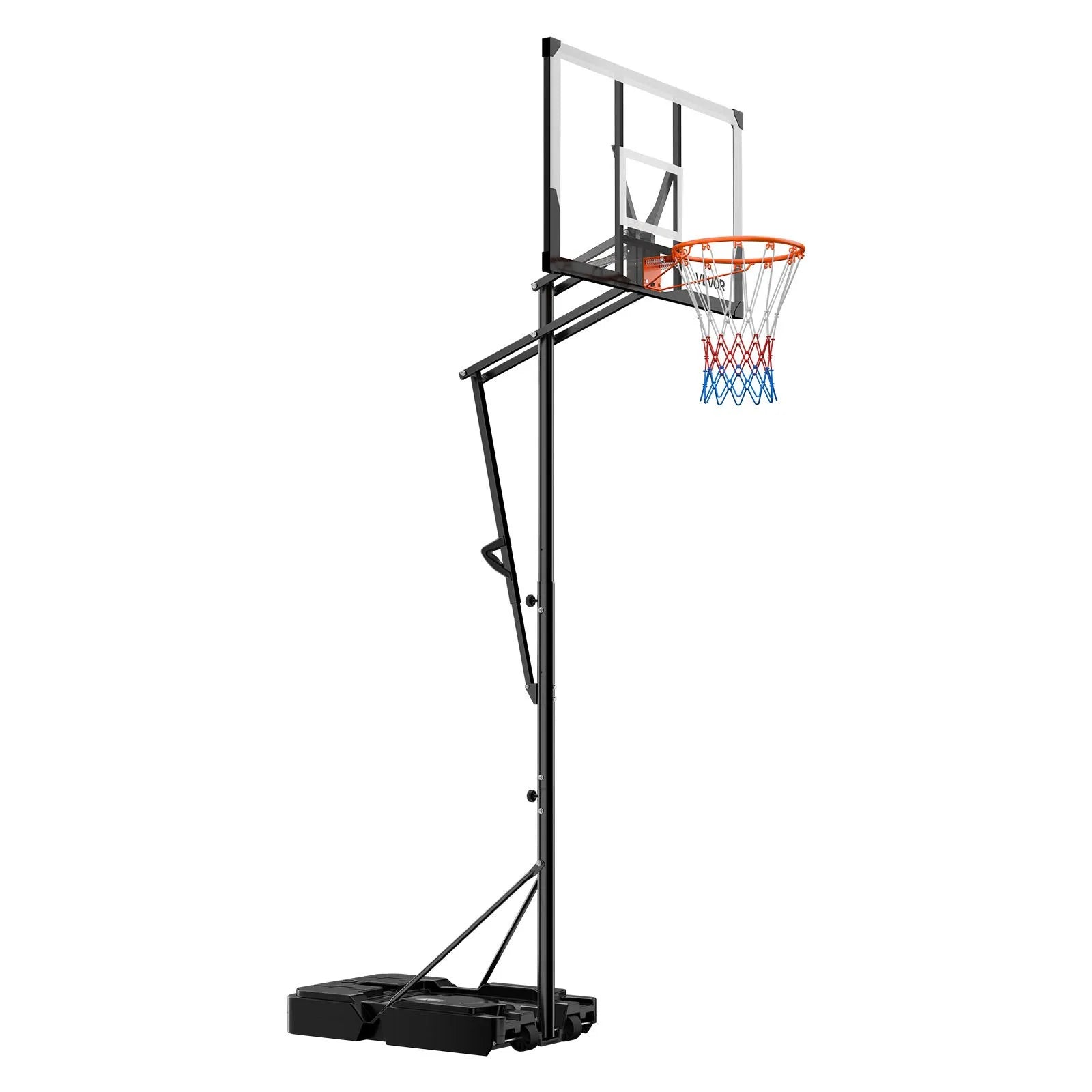 VEVOR Portable Basketball Stand, 5.25 to 10 ft Height Adjustment Basketball Hoop & Goal, Portable Basketballs Hoop with 48 inch PC Backboard & Wheels for Kids, Teens, Adults in Driveways, Pools 