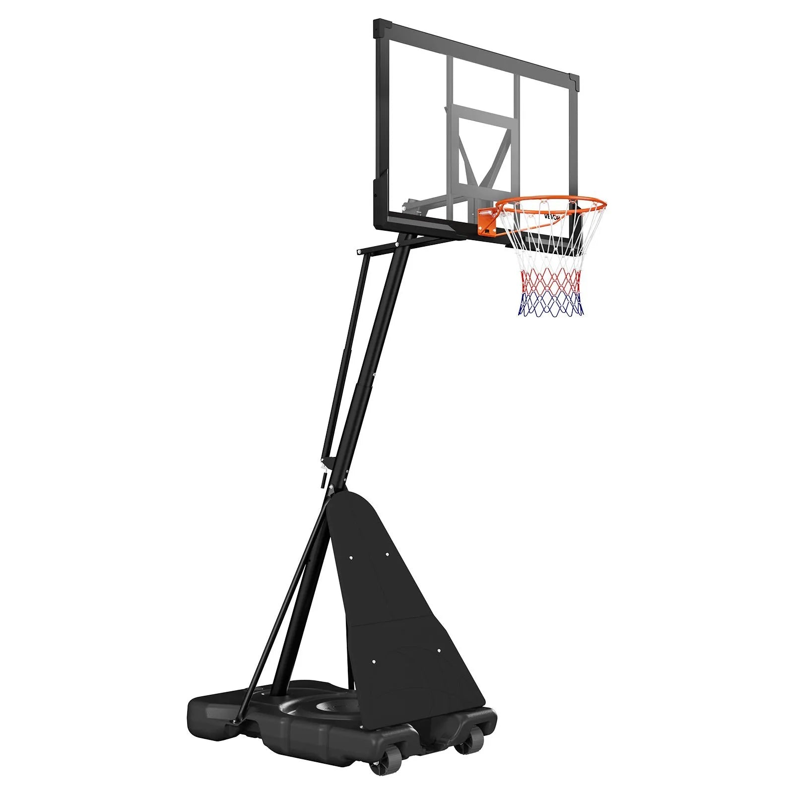 VEVOR Portable Basketball Stand, 10 ft Height Adjustment Basketball Hoop & Goal, Basketballs Hoop Outdoor with 50 inch PC Backboard for Kids, Adults in Schools, Parks, Indoor & Outdoor Use 