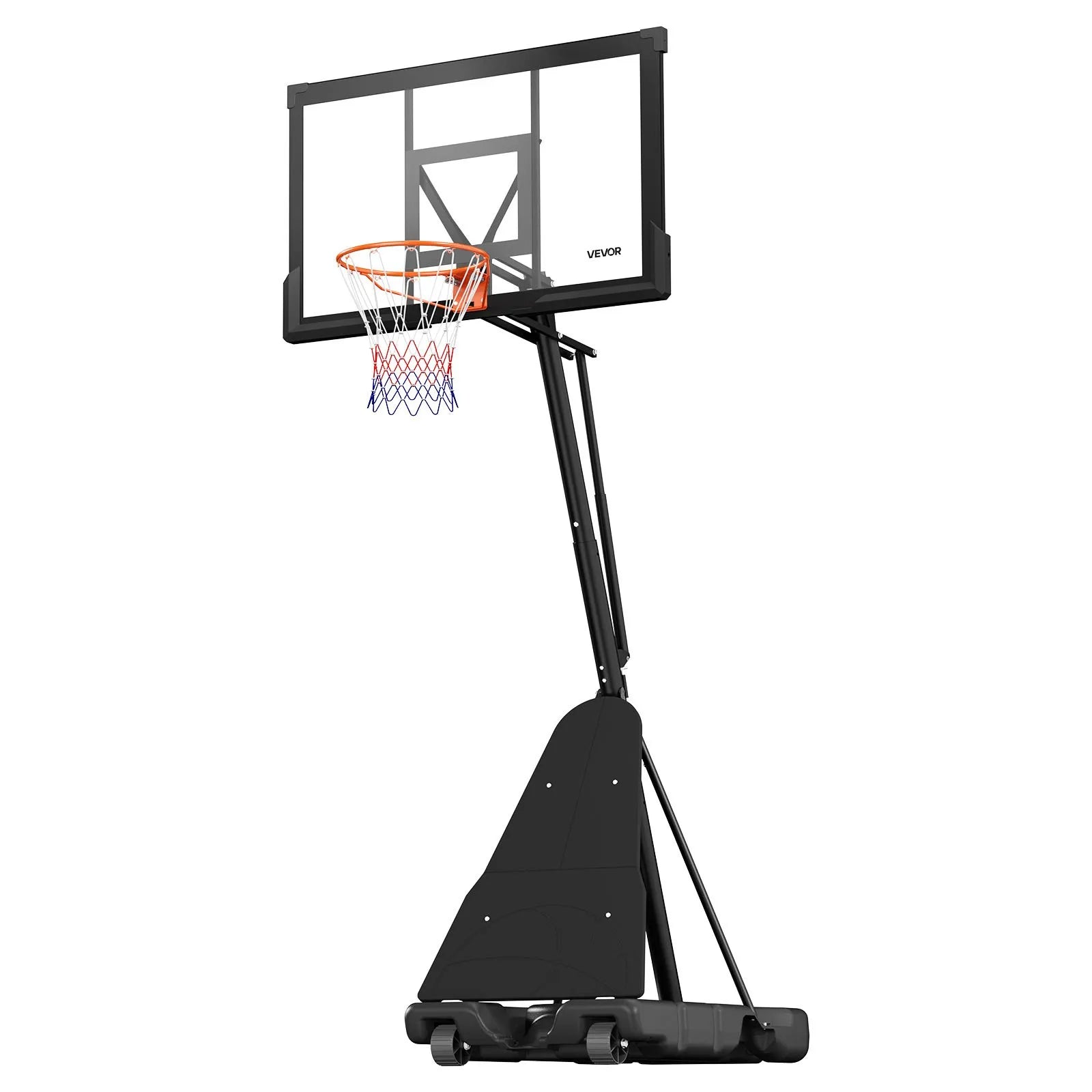 VEVOR Portable Basketball Stand, 10 ft Height Adjustment Basketball Hoop & Goal, Basketballs Hoop Outdoor with 50 inch PC Backboard for Kids, Adults in Schools, Parks, Indoor & Outdoor Use 