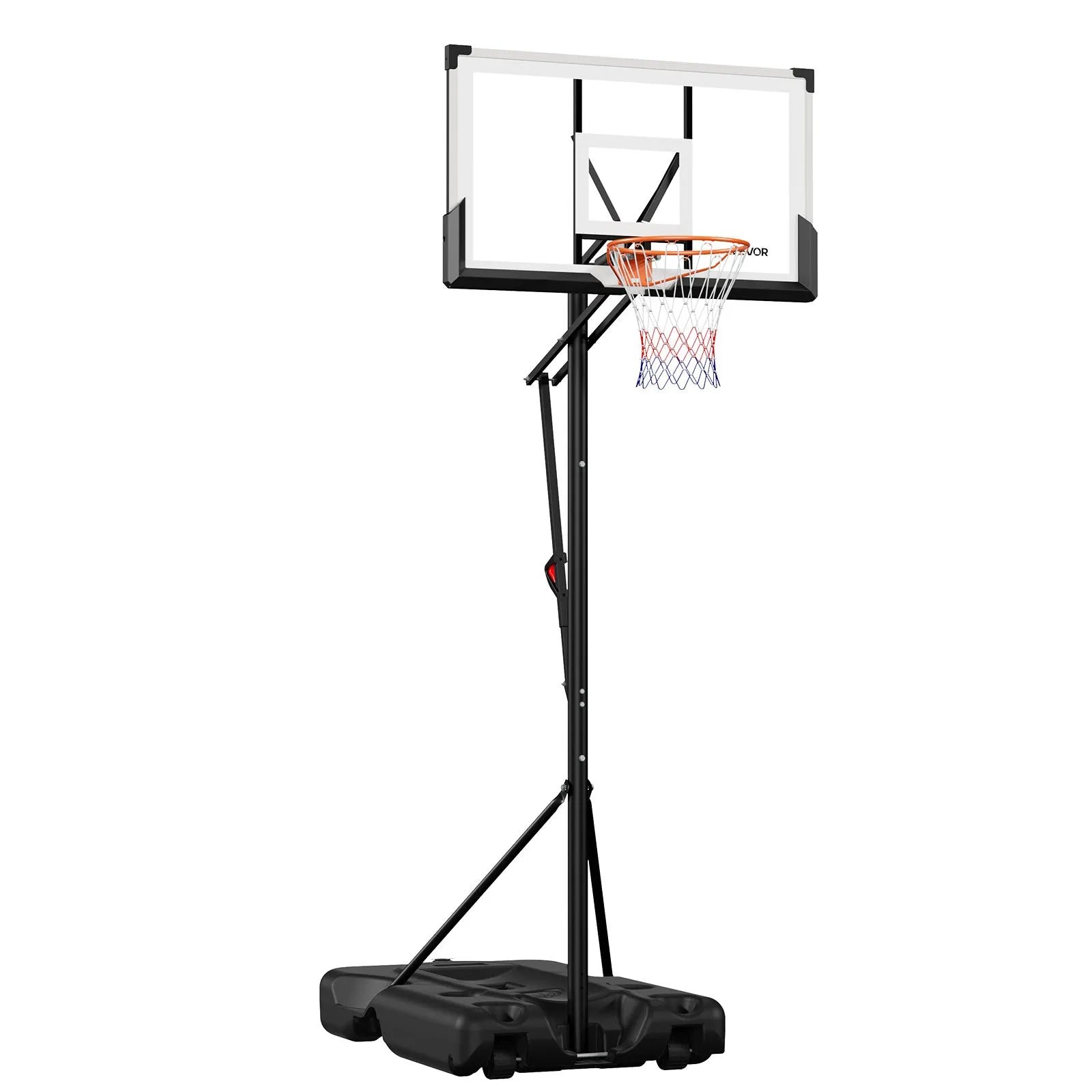 VEVOR Portable Basketball Stand, 10 ft Height Adjustment Basketball Hoop & Goal, Portable Basketballs Hoop with 54 inch PC Backboard & Wheels for Kids, Teens, Adults in Driveways, Pools, Schools 