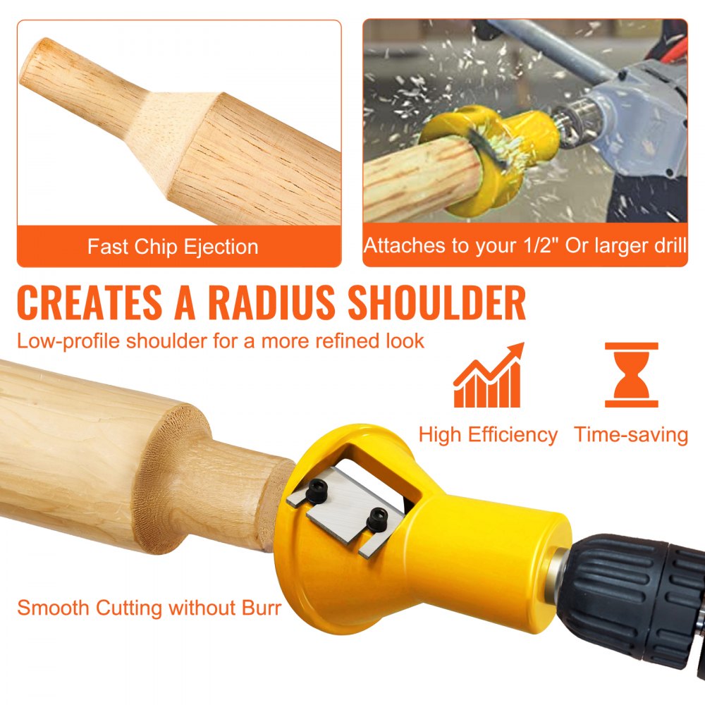 VEVOR Tenon Cutter, 1\"/25.4mm & 1.5\"/38mm & 2\"/50.8mm, with Dual Straight Blades & Button Screws Home Master Kit, Premium Aluminum & Steel Log Furniture Cutter, Commercial Starter’s Tool 