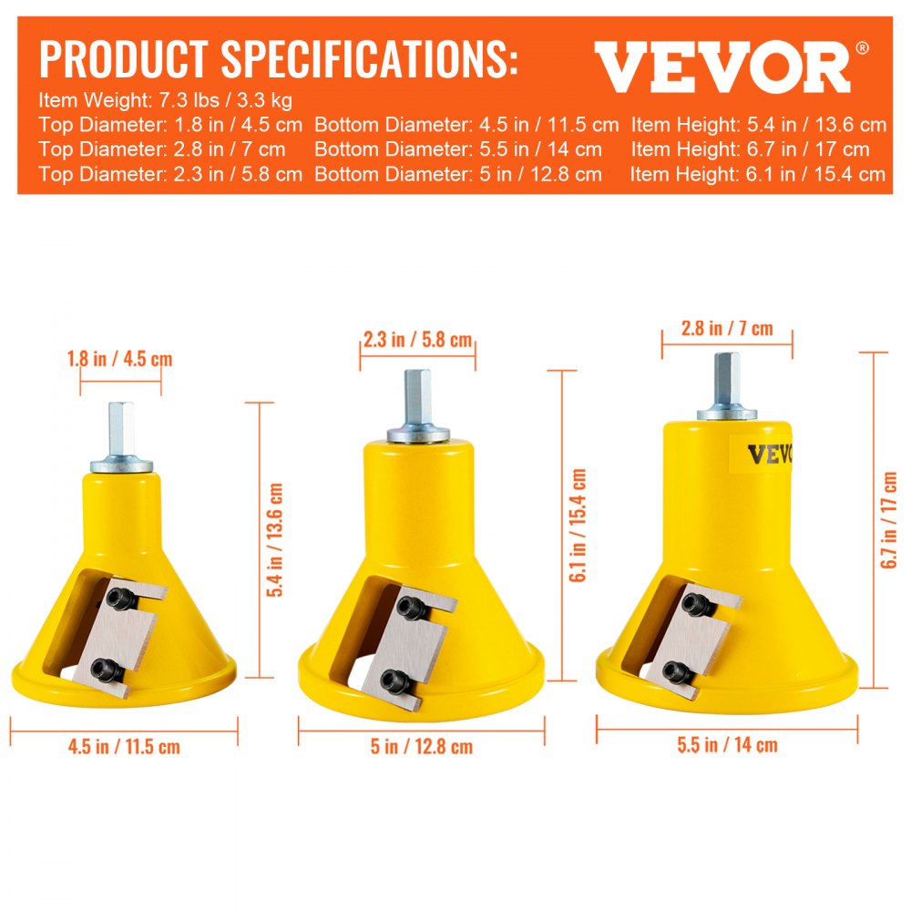 VEVOR Tenon Cutter, 1\"/25.4mm & 1.5\"/38mm & 2\"/50.8mm, with Dual Straight Blades & Button Screws Home Master Kit, Premium Aluminum & Steel Log Furniture Cutter, Commercial Starter’s Tool 