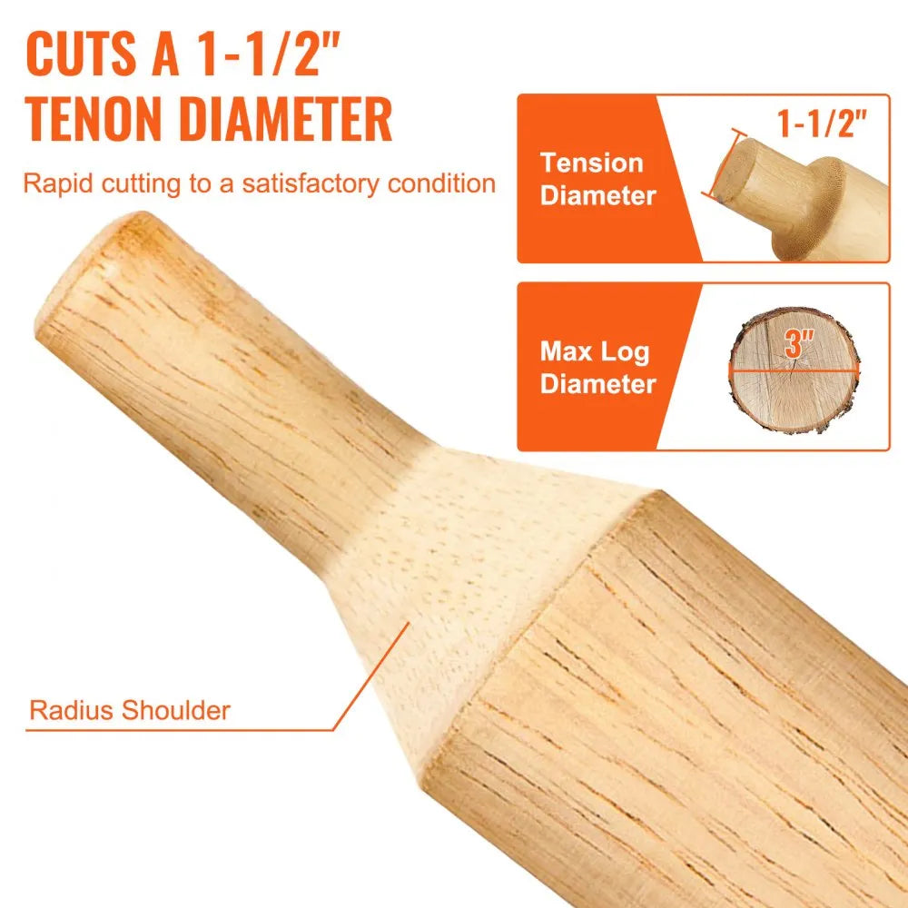 VEVOR Tenon Cutter, 1.5\" / 38 mm Diameter, with Dual Straight Blades & Button Screws Home Master Kit, Premium Aluminum & Steel Log Furniture Cutter, Commercial Woodworking Tool for Home Beginner DIY