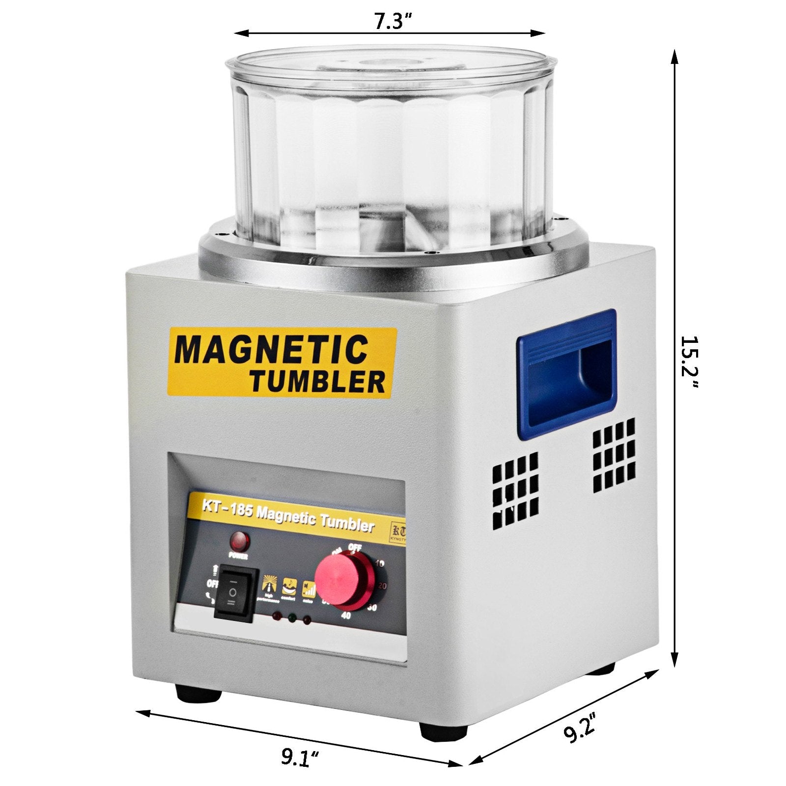 VEVOR Tumbler 2000 RPM Finisher 7.3 inch Magnetic Polisher with Adjustable Speed for Jewelry (KT185) 