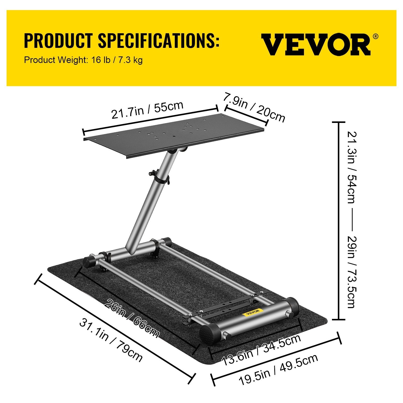 VEVOR G29 G920 Racing Steering Wheel Stand,fit for Logitech G27/G25/G29, Thrustmaster T80 T150 TX F430 Gaming Wheel Stand, Wheel Pedals NOT Included 