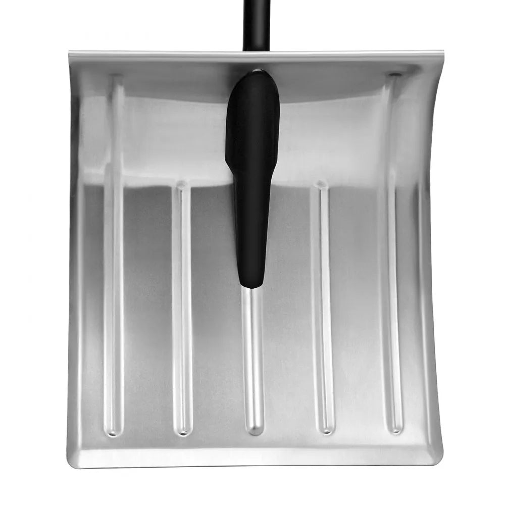 16-Inch Aluminum Snow Shovel with Non-Slip Grip for Driveways