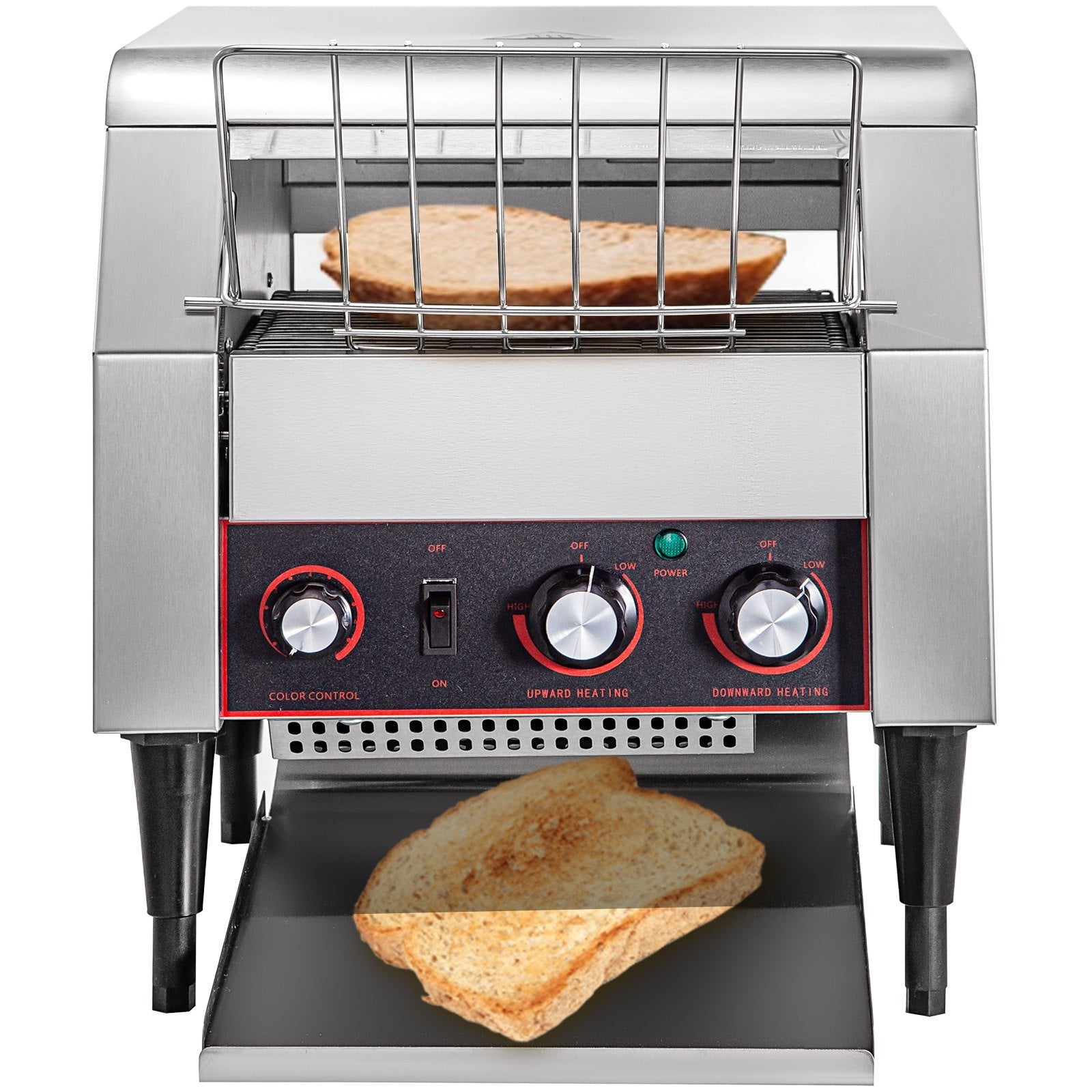 VEVOR Commercial Conveyor Toaster 2200W, Electric Heavy Duty Stainless Steel 300PCS/Hour, Commercial Bread Toaster Sliver 110V for Restaurant Breakfast 