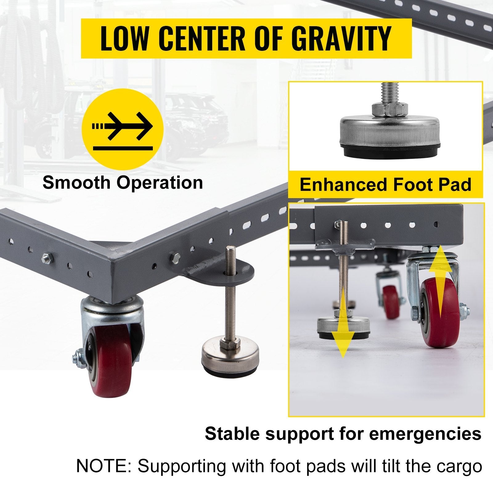 VEVOR Adjustable Universal Mobile Base PM-2500 Heavy-Duty Mobile Base Rolling Mobile Base, Used for Mobilizing Large Power Tools, Table Saws, Drill Press, Planers, Jointers, Fridge and Washing Machine 