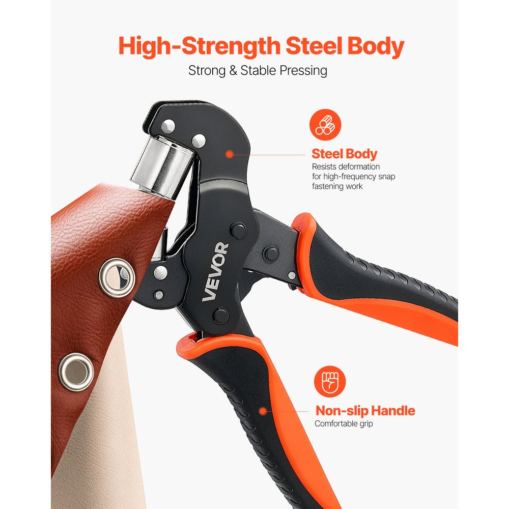 900-Piece Grommet Tool Kit with Manual Press Pliers, 1/4", 5/16" & 3/8" Eyelets for Leather, Fabric & Tarps