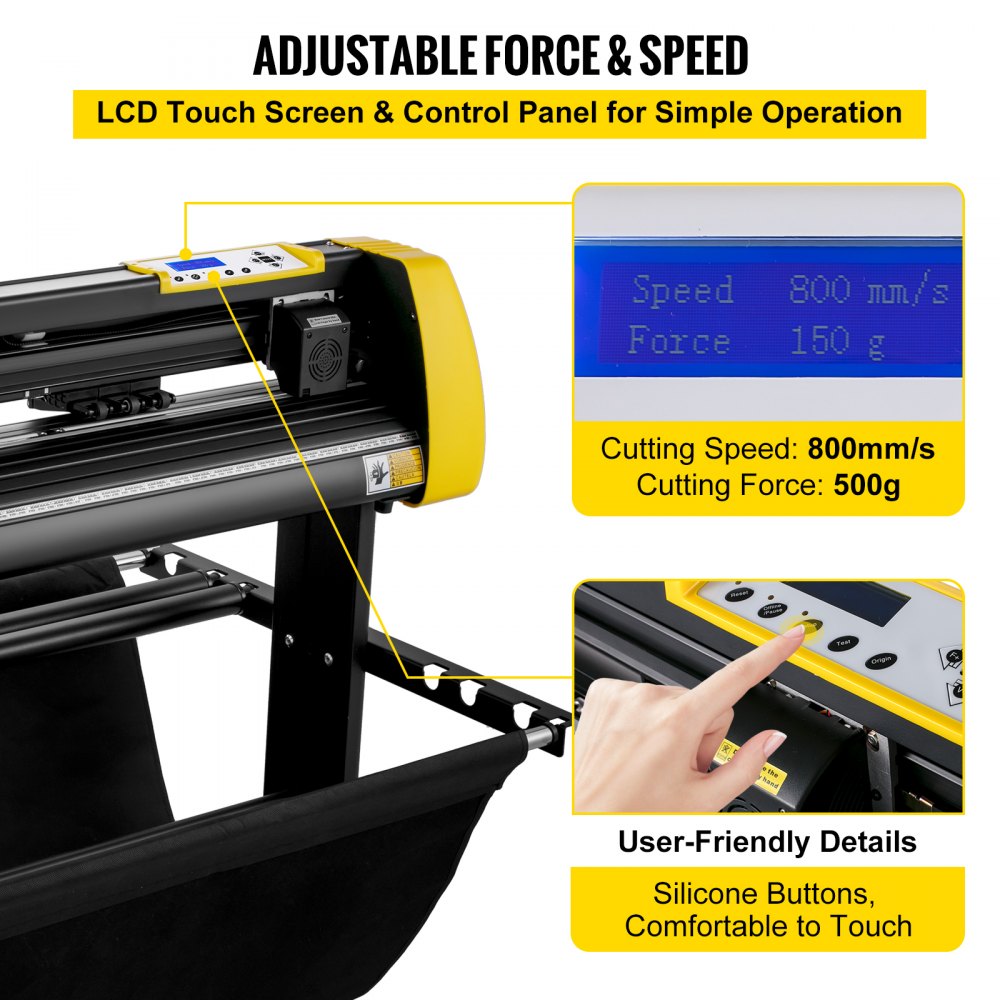 VEVOR 34" Vinyl Cutter/Plotter Sign Cutting Machine Software 3 Blades LCD Screen 