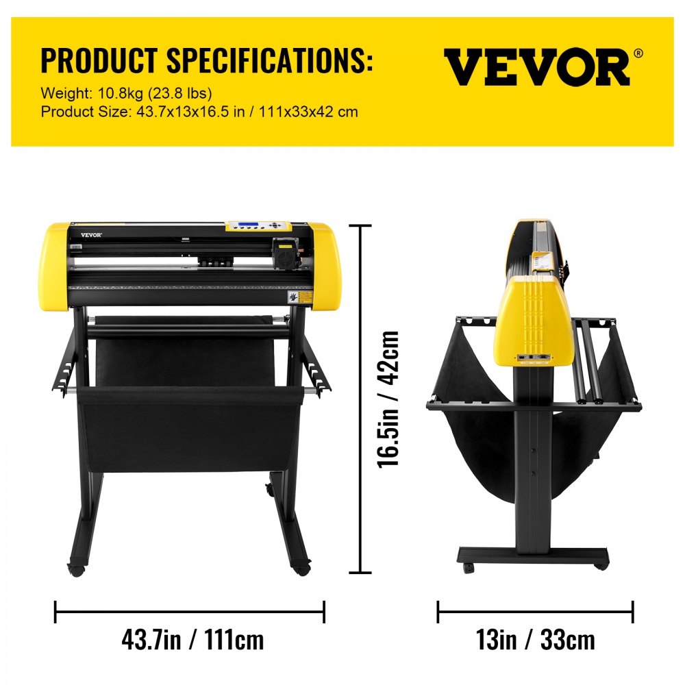 VEVOR 34" Vinyl Cutter/Plotter Sign Cutting Machine Software 3 Blades LCD Screen 