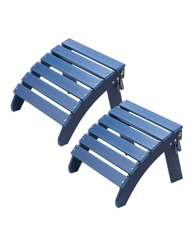 VEVOR Adirondack Ottoman 2 Set 18.7L x 18.9W x 13.8H Inch HDPE Footrest Blue 