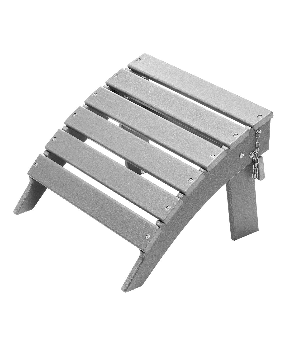 VEVOR Adirondack Ottoman 16.9L x 18.9W x 13H Inch HDPE Folding Footrest Gray 