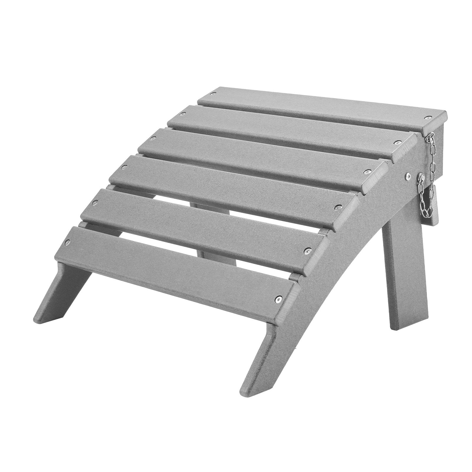 VEVOR Adirondack Ottoman 16.9L x 18.9W x 13H Inch HDPE Folding Footrest Gray 