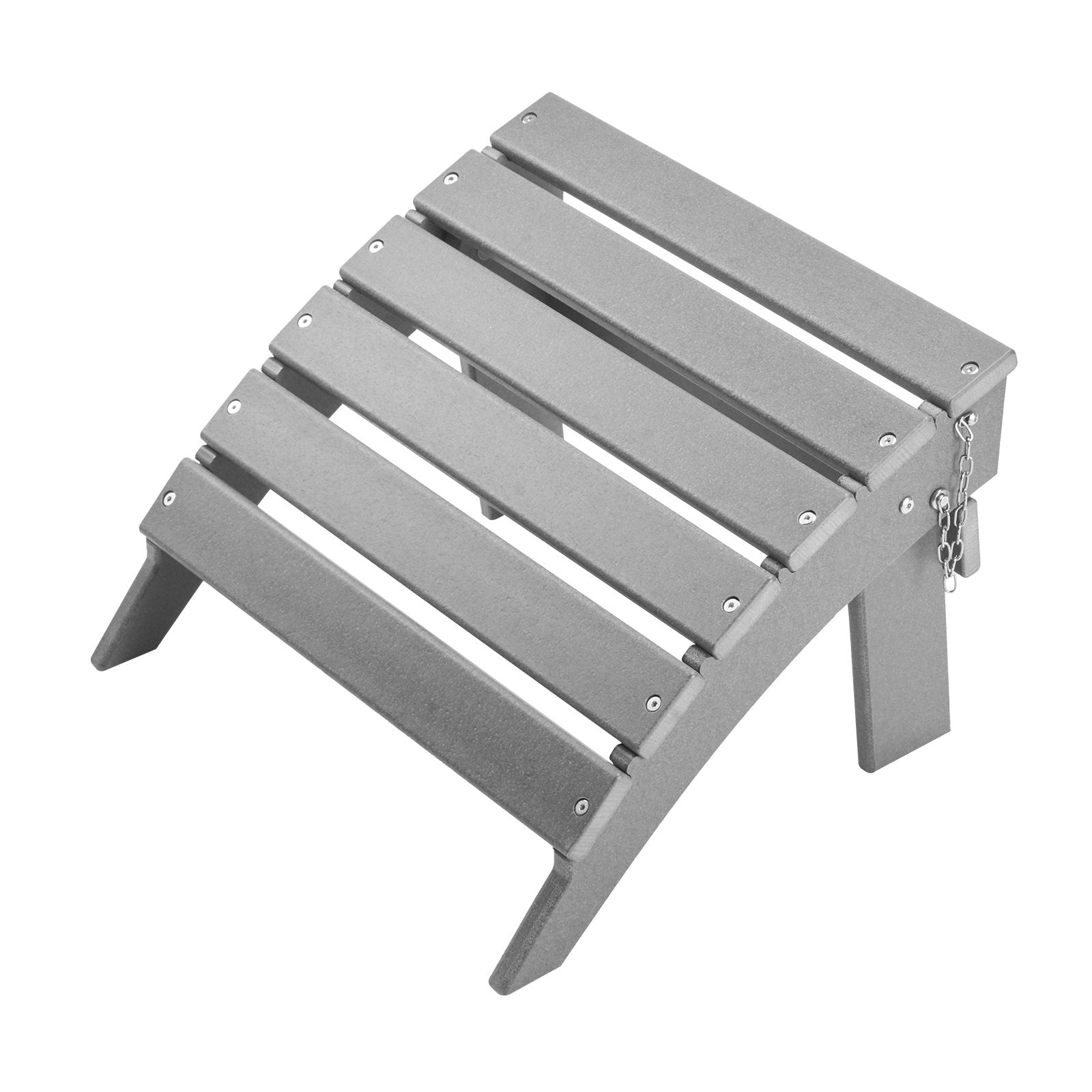 VEVOR Adirondack Ottoman 16.9L x 18.9W x 13H Inch HDPE Folding Footrest Gray 