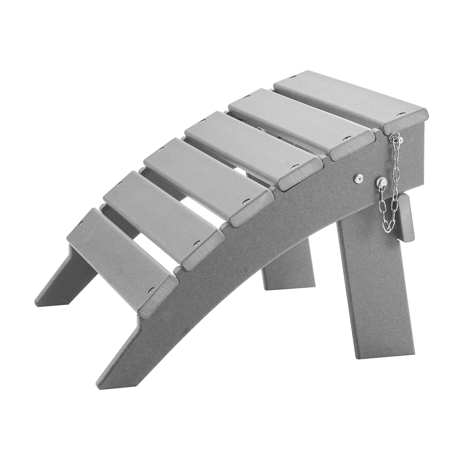 VEVOR Adirondack Ottoman 16.9L x 18.9W x 13H Inch HDPE Folding Footrest Gray 