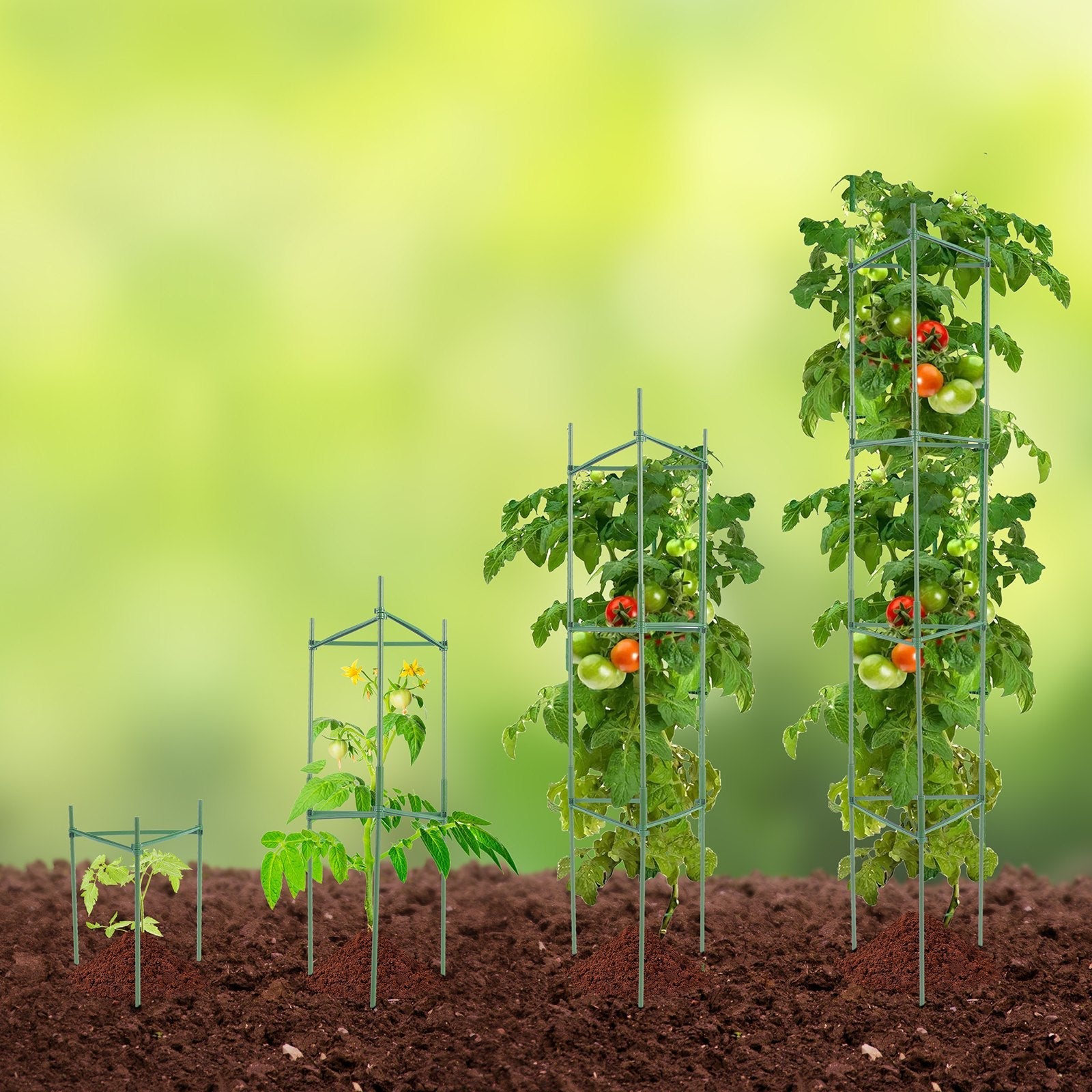 VEVOR 6 Packs Tomato Cages for Garden 48" Tomato Plant Stakes Support Cage 