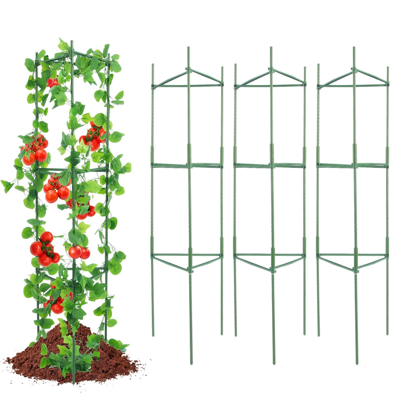 VEVOR 6 Packs Tomato Cages for Garden 48" Tomato Plant Stakes Support Cage 