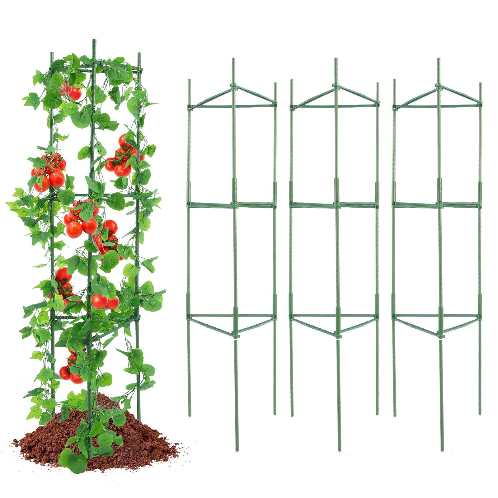 VEVOR 6 Packs Tomato Cages for Garden 48" Tomato Plant Stakes Support Cage 