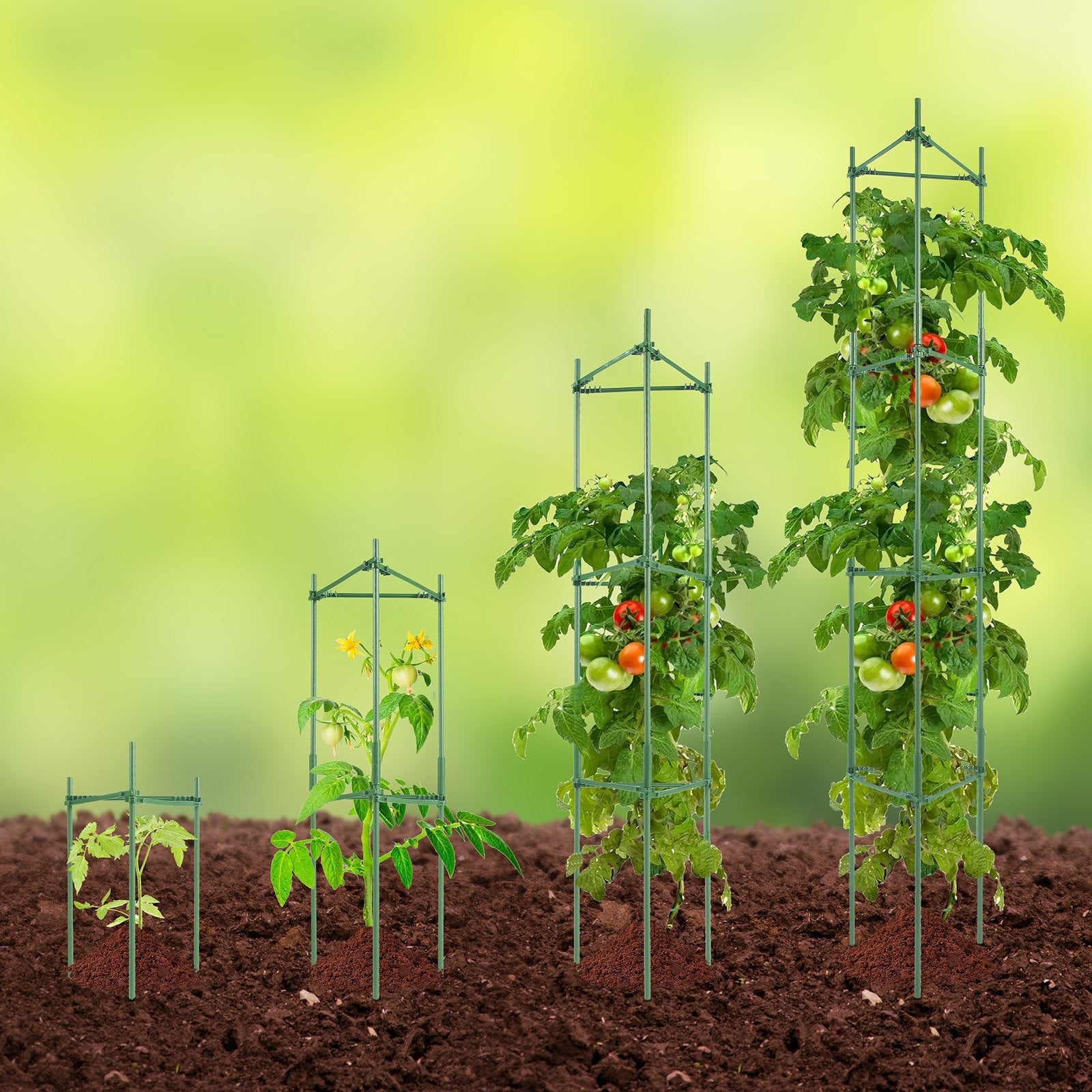 VEVOR 4 Packs Tomato Cages for Garden 63" Tomato Plant Stakes Support Cage 