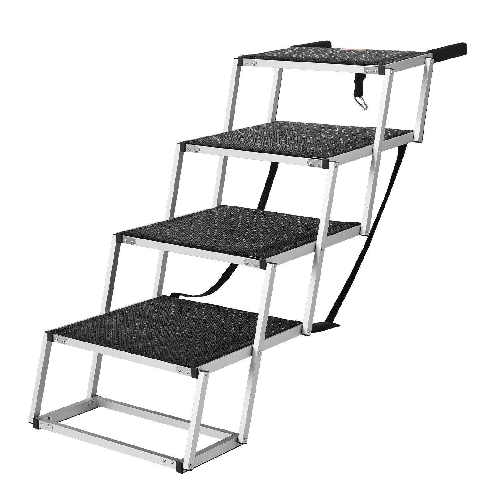 VEVOR Dog Stair for Cars 4-step Folding Dog Steps Aluminum Loads up to 250 lbs 