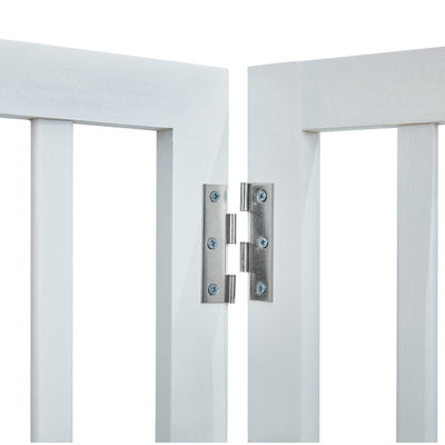 VEVOR Free Standing Dog Gate, 24" H x 60" W Freestanding Pet Gate, 3 Panels Foldable Dog Gate for Wide and Narrow Passageways, Expandable Dog Barrier with Silent Foot Support for Indoor, White 