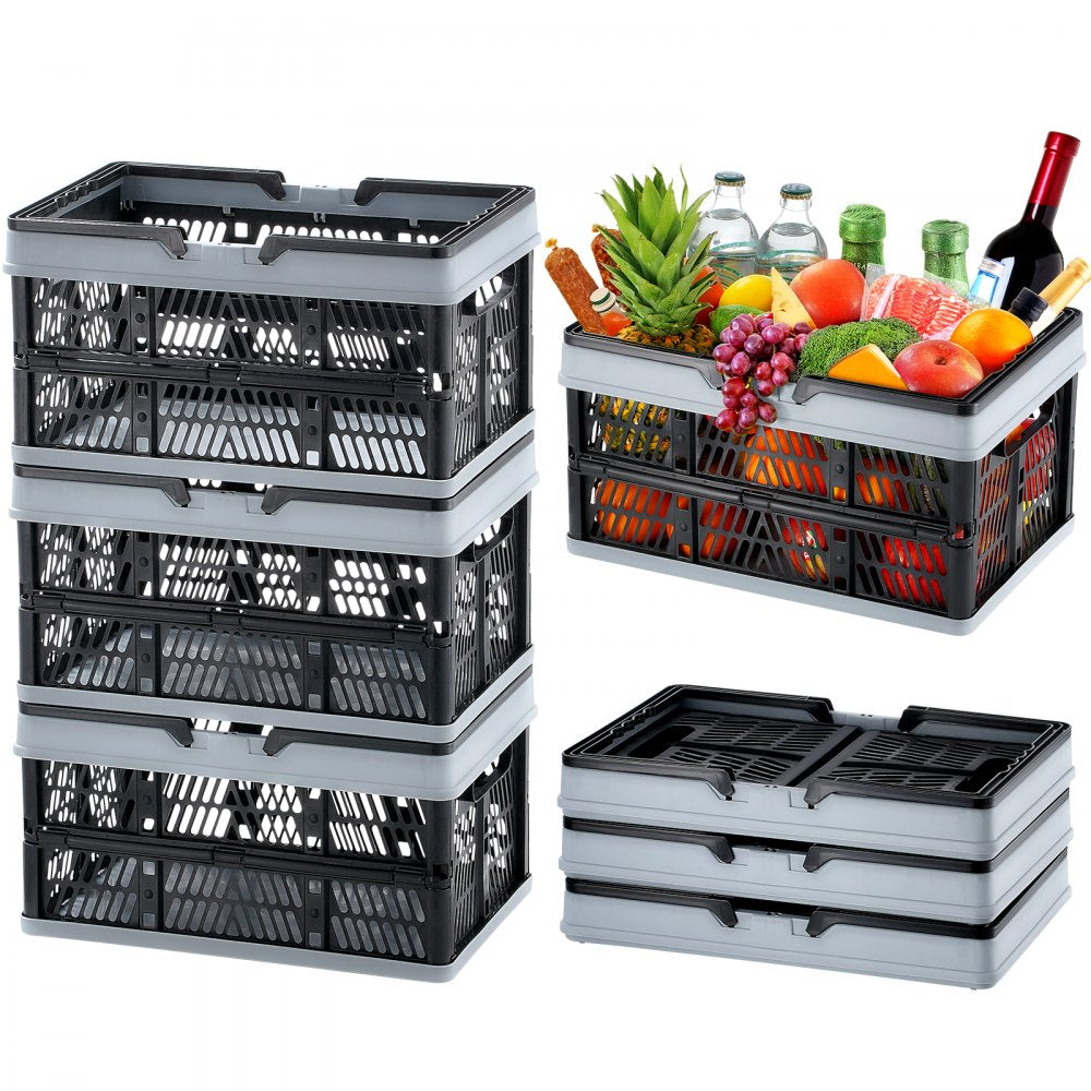 VEVOR Foldable Shopping Basket Portable Grocery Basket 3PCS 16L with Handle 