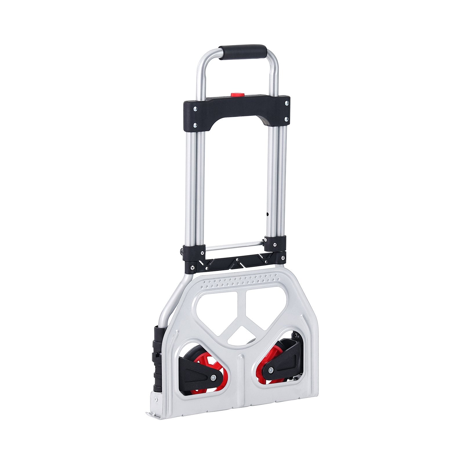 VEVOR Folding Hand Truck, 176 lbs Load Capacity, Aluminum Portable Cart, Convertible Hand Truck and Dolly with Telescoping Handle and Rubber Wheels, Ultra Lightweight Super Strong for Moving Warehouse 