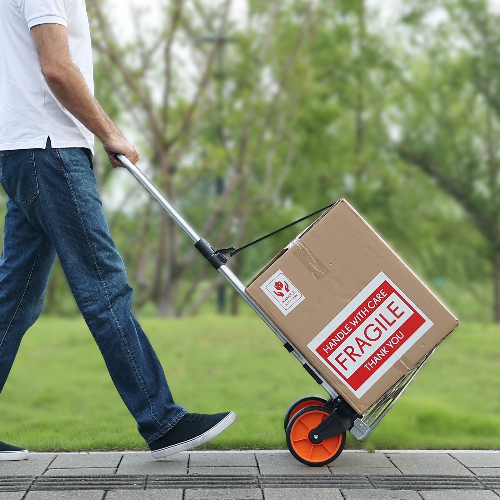 VEVOR Folding Hand Truck, 275 lbs Load Capacity, Aluminum Portable Cart, Convertible Hand Truck and Dolly with Telescoping Handle and PP+TPR Wheels, Ultra Lightweight Super Strong for Moving Warehouse 