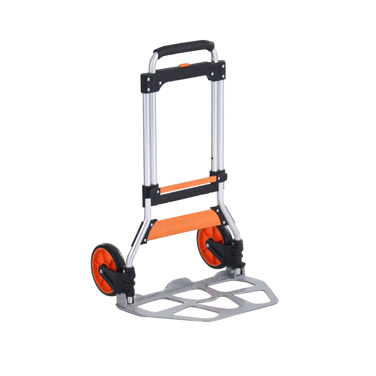 VEVOR Folding Hand Truck, 275 lbs Load Capacity, Aluminum Portable Cart, Convertible Hand Truck and Dolly with Telescoping Handle and PP+TPR Wheels, Ultra Lightweight Super Strong for Moving Warehouse 