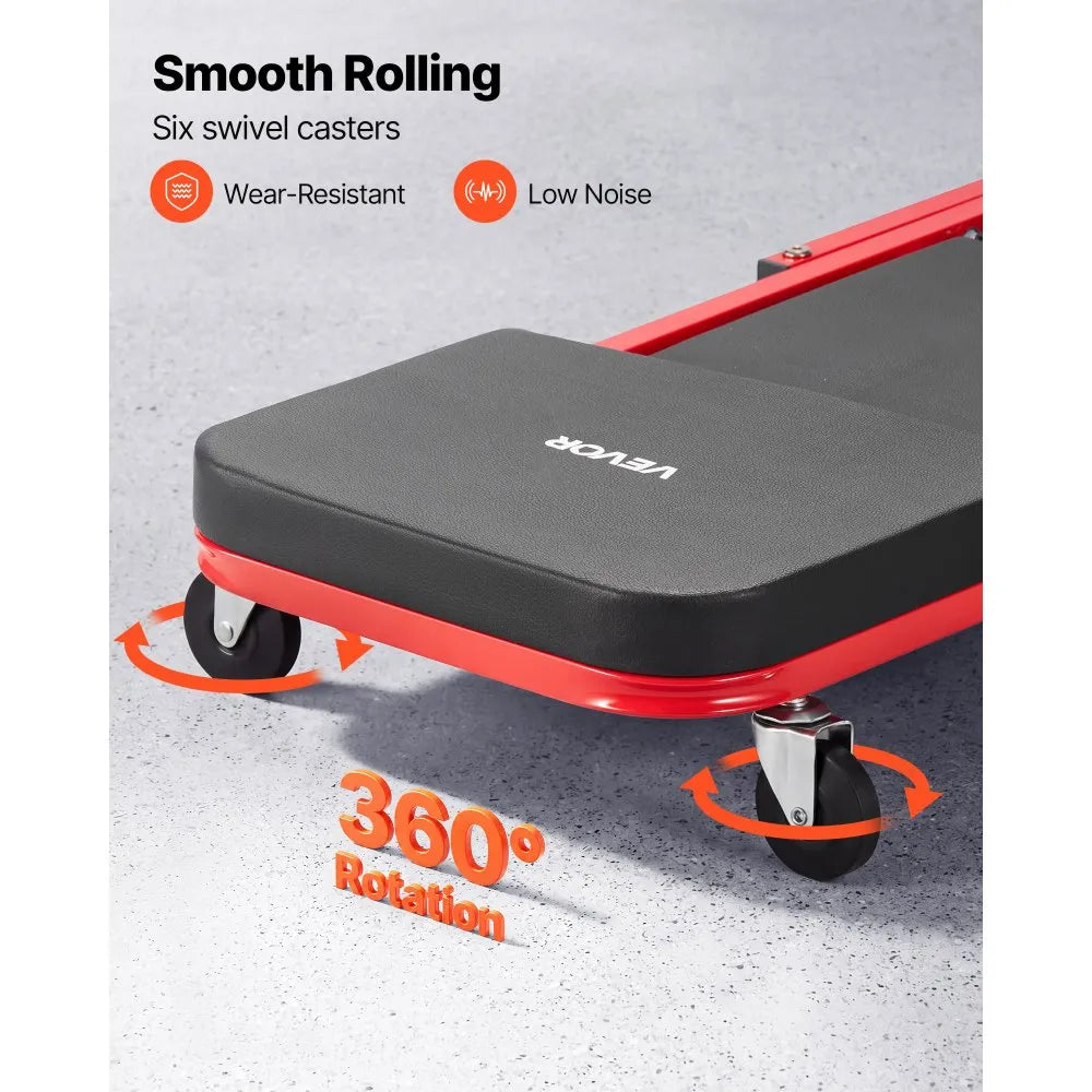 VEVOR 40" 2-in-1 Folding Mechanic Creeper & Rolling Garage Seat – 450 lb Capacity