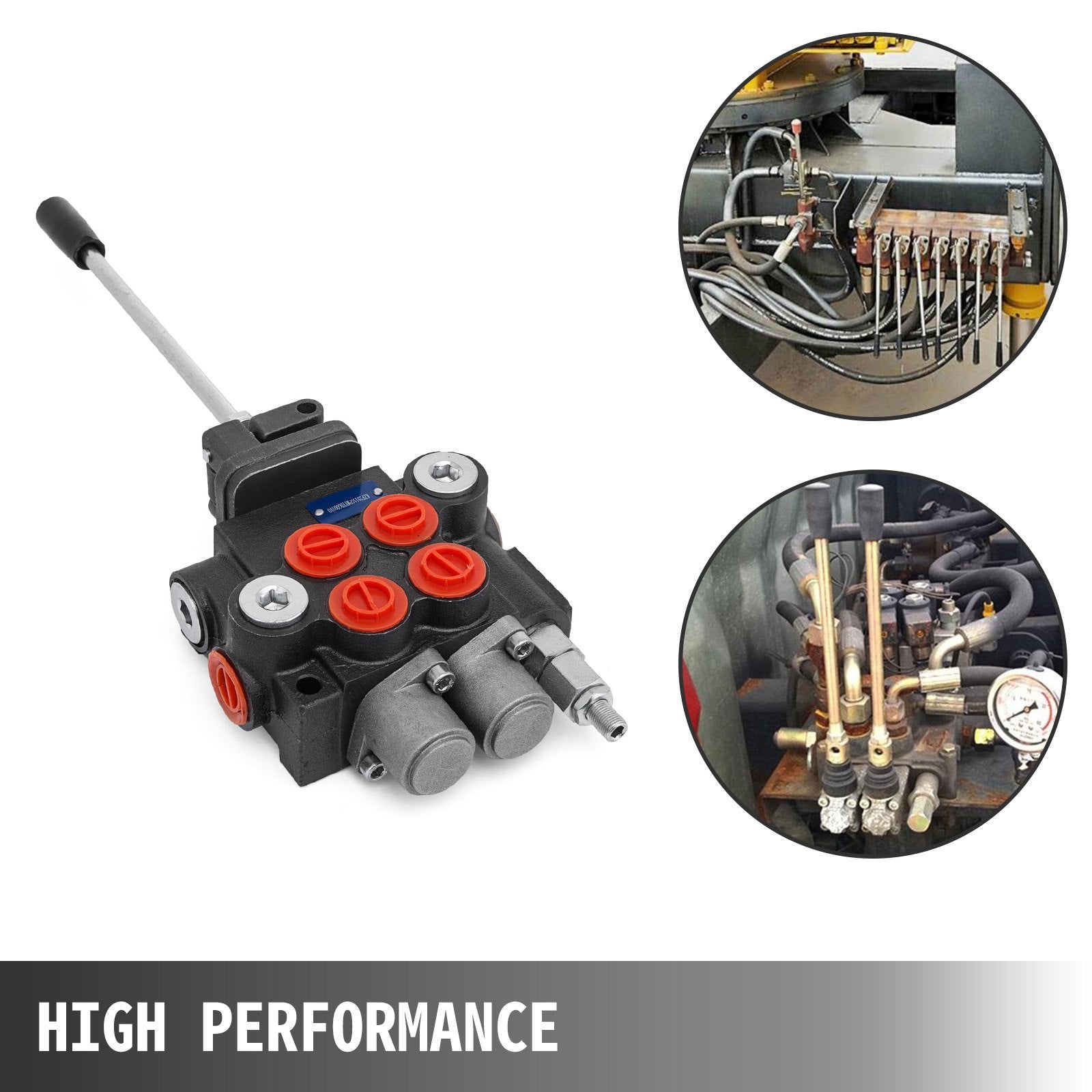 VEVOR Hydraulic Valve 2 Spool Hydraulic Joystick Control Valve 11gpm Hydraulic Directional Control Valve Double Acting for Tractors Loaders Tanks 