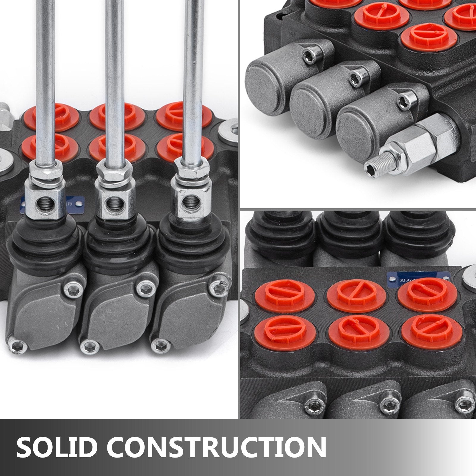 VEVOR 3 Spool Hydraulic Control Valve 11GPM Hydraulic Directional Control Valve Double Acting Hydraulic Valve for Tractors Loaders Tanks 