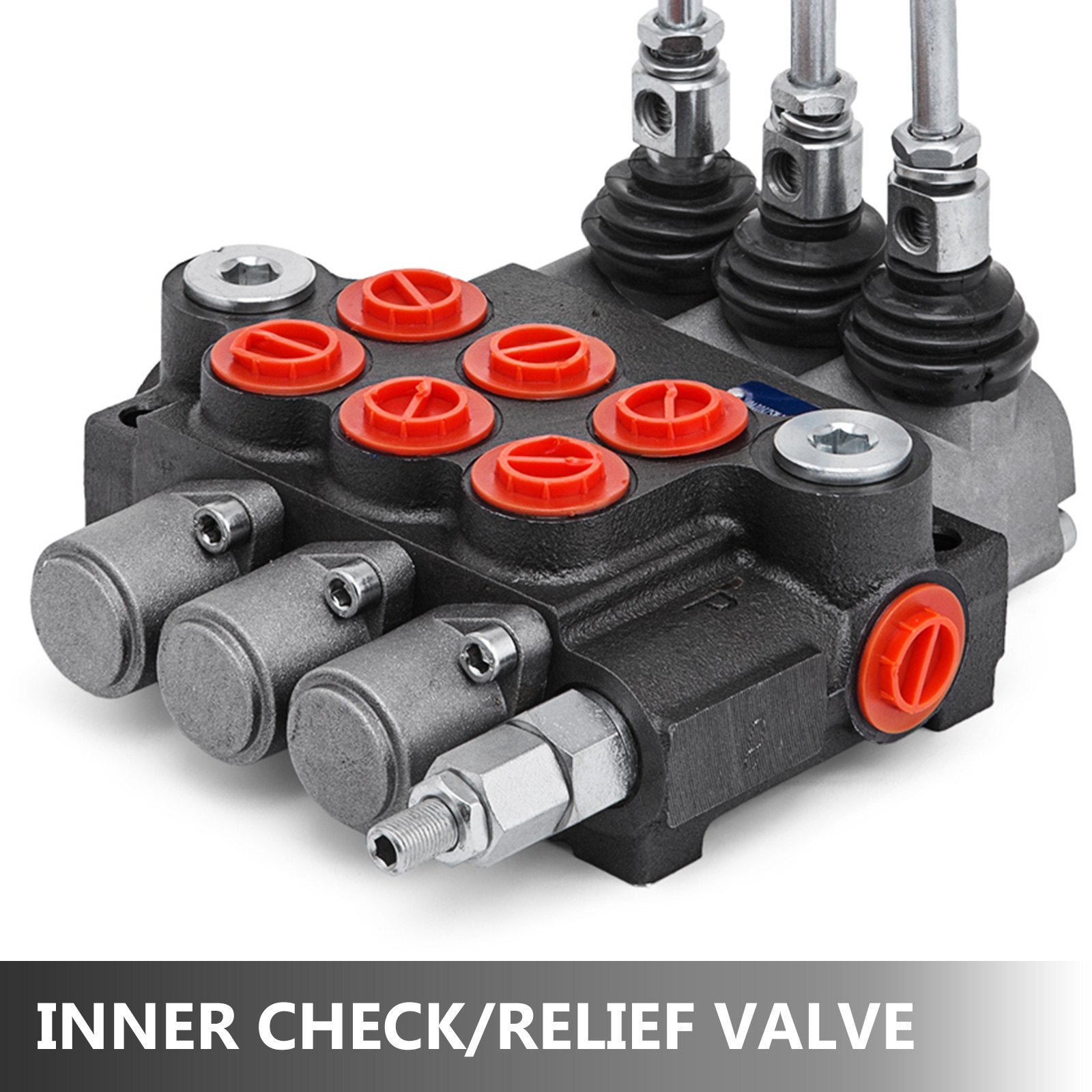 VEVOR 3 Spool Hydraulic Control Valve 11GPM Hydraulic Directional Control Valve Double Acting Hydraulic Valve for Tractors Loaders Tanks 