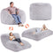 VEVOR Bean Bag Bed Chair Convertible from Chair to Lounge or Mattress Grey-Full