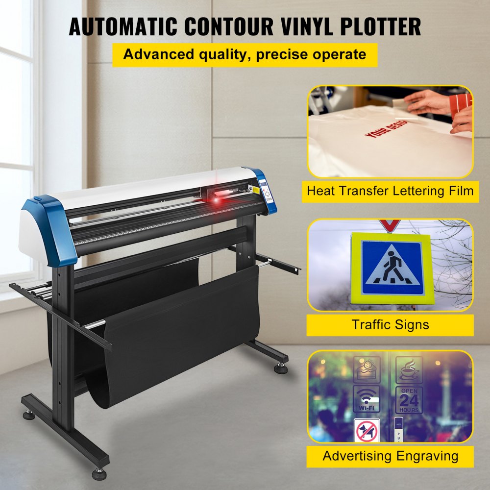 VEVOR Vinyl Cutter 53 Inch Plotter Machine Automatic Paper Feed Vinyl Cutter Plotter Speed Adjustable Sign Cutting with Floor Stand Signmaster Software 