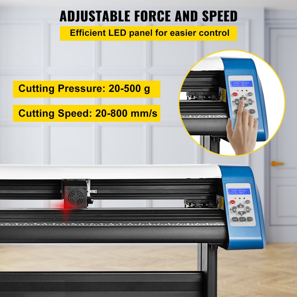 VEVOR Vinyl Cutter 53 Inch Plotter Machine Automatic Paper Feed Vinyl Cutter Plotter Speed Adjustable Sign Cutting with Floor Stand Signmaster Software 