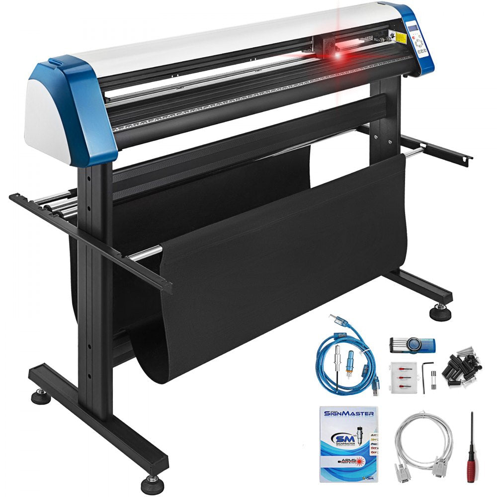 VEVOR Vinyl Cutter 53 Inch Plotter Machine Automatic Paper Feed Vinyl Cutter Plotter Speed Adjustable Sign Cutting with Floor Stand Signmaster Software 