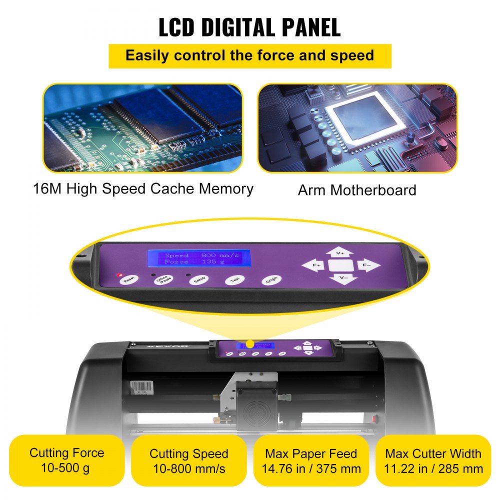 VEVOR Vinyl Cutter Off-line 14in / 375mm LCD Plotter Machine U-Disk Windows 