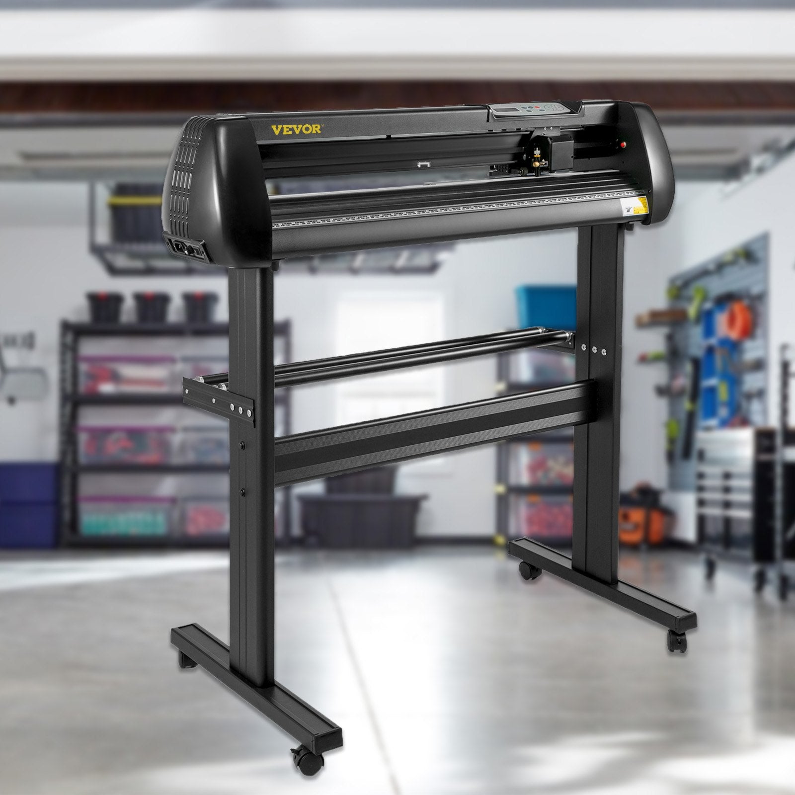 VEVOR Vinyl Cutter, 34 inch Vinyl Cutter Machine 870mm Paper Feed Vinyl Plotter with Floor Stand, Cutting Plotter Machine Adjustable Speed SignMaster Software for Sign Making Labels Windows 