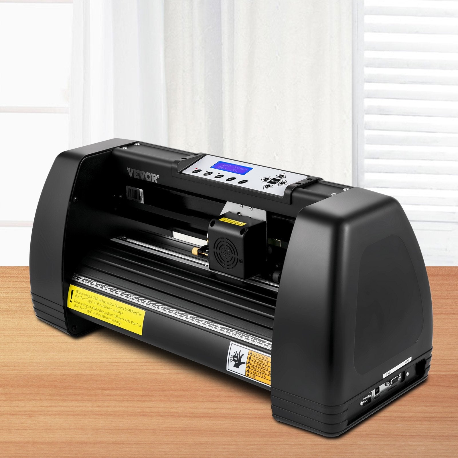 VEVOR Vinyl Cutter Machine, 14in / 375mm, LED Plotter Printer, Precise Manual Positioning, Softwares Support MAC and Windows Systems, Adjustable Force and Speed, Floor Stand for Making Sign Label 