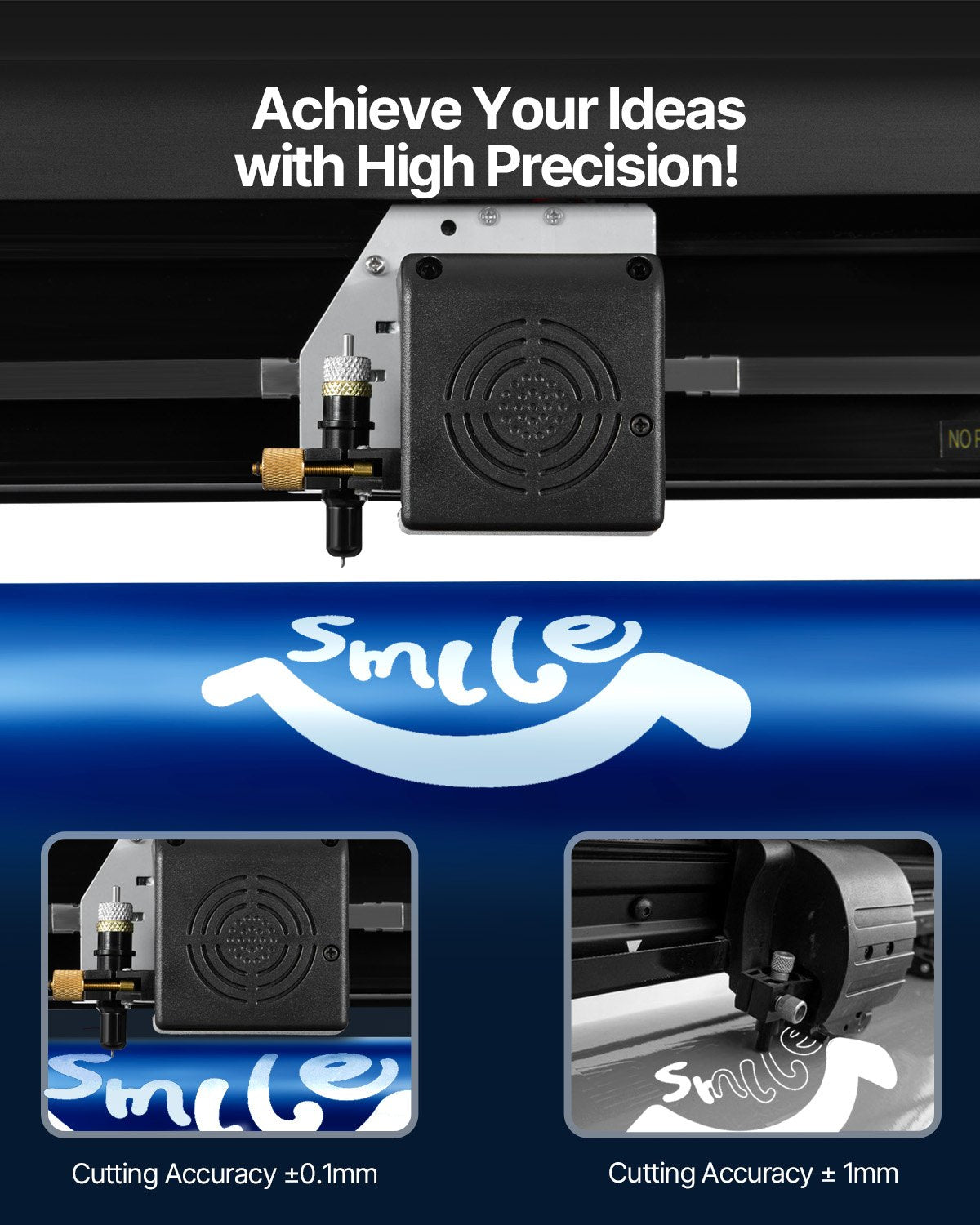 VEVOR Vinyl Cutter Machine, 28in / 720mm, LED Plotter Printer, Precise Manual Positioning, Softwares Support MAC and Windows Systems, Adjustable Force and Speed, Floor Stand for Making Sign Label 
