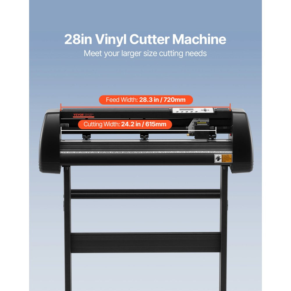VEVOR Vinyl Cutter Machine, 28inch Vinyl Plotter, LCD Display Plotter Cutter, Adjustable Double-Spring Pinch Rollers Sign Cutting Plotter, Plotter with Signmaster Software for Design and Cut 